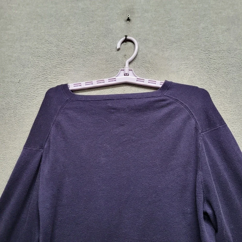 Polo Ralph‎ Lauren Men Sweater Large Blue Pima Cotton Logo Embroidered V Neck
